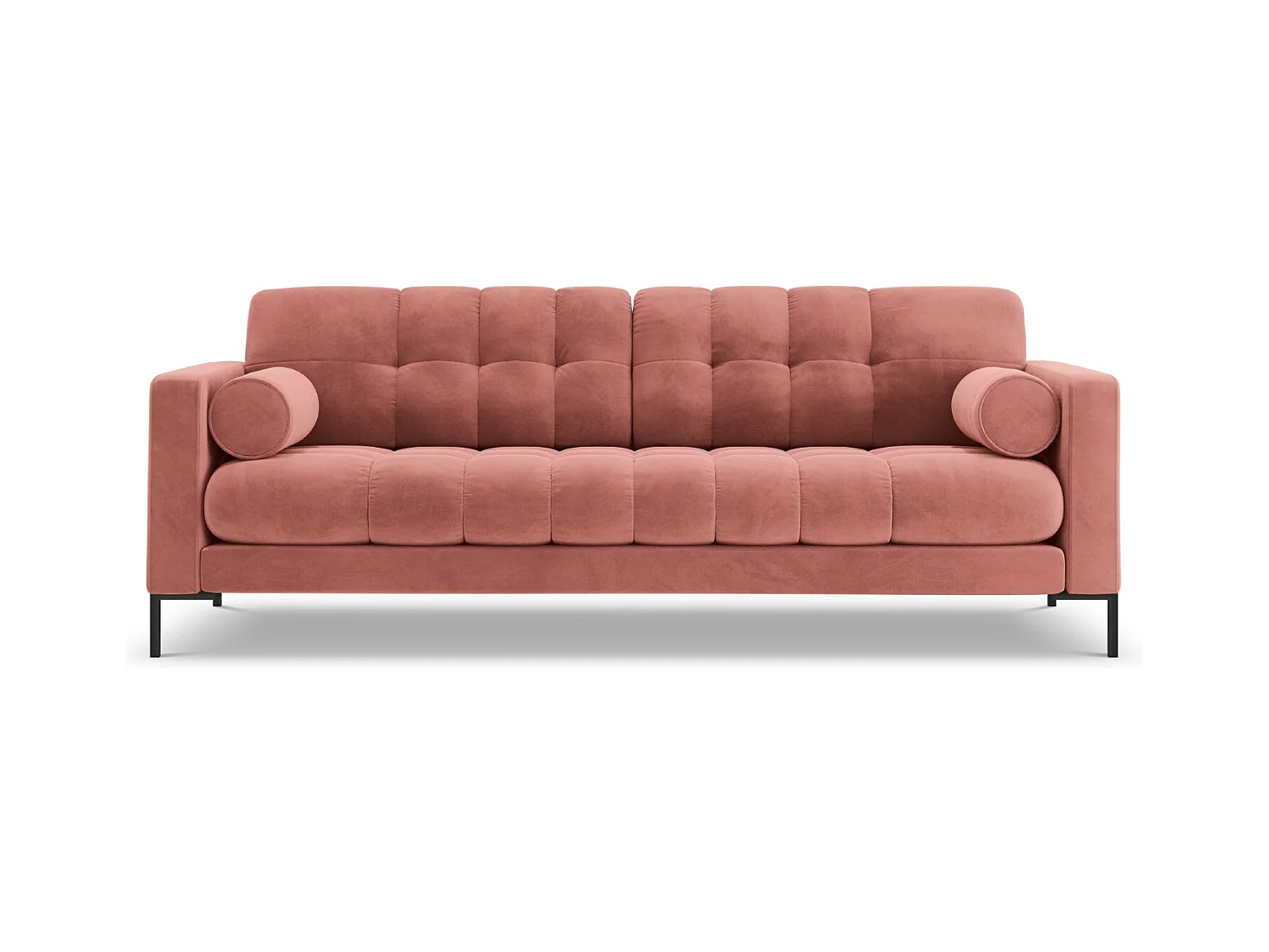 Cosmopolitan Design - Bank "Bali" 4 zitplaatsen, Flueel, Roze - 217x92x75cm