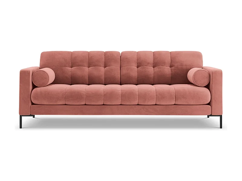 Cosmopolitan Design - Divano "Bali" 4 posti in velluto rosa - 217x92x75cm