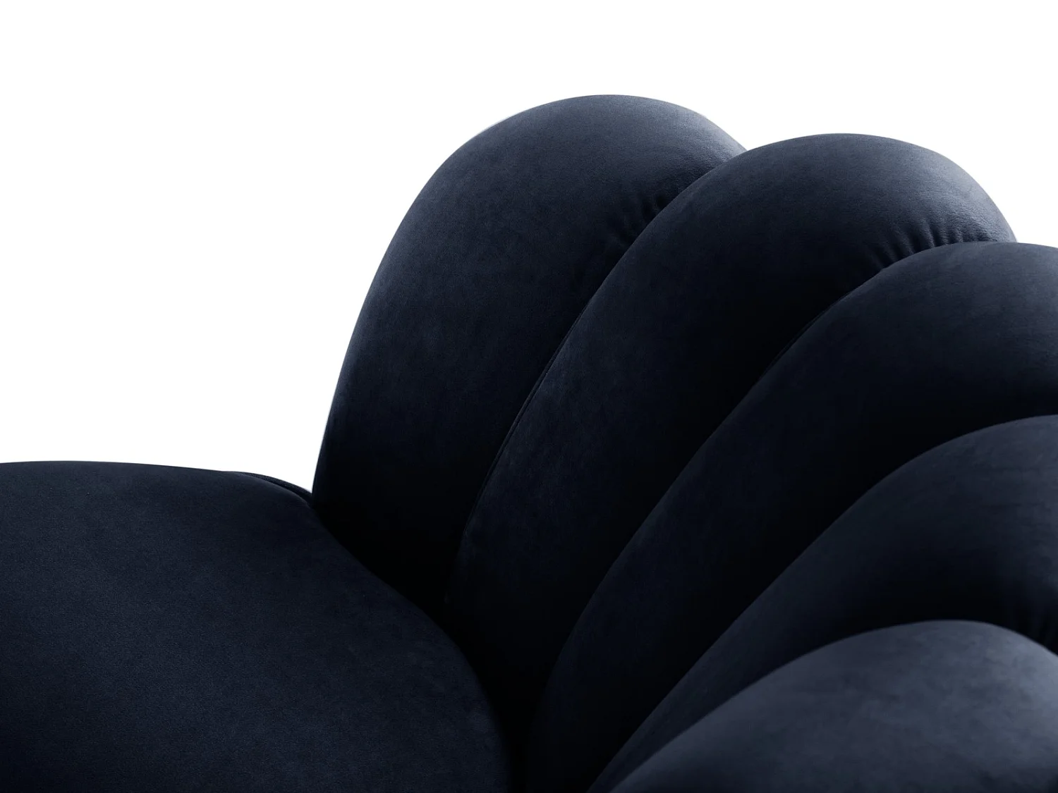 Cosmopolitan Design - Bank "Kingston" 3 zitplaatsen, Flueel, Donkerblauw - 224x95x85cm