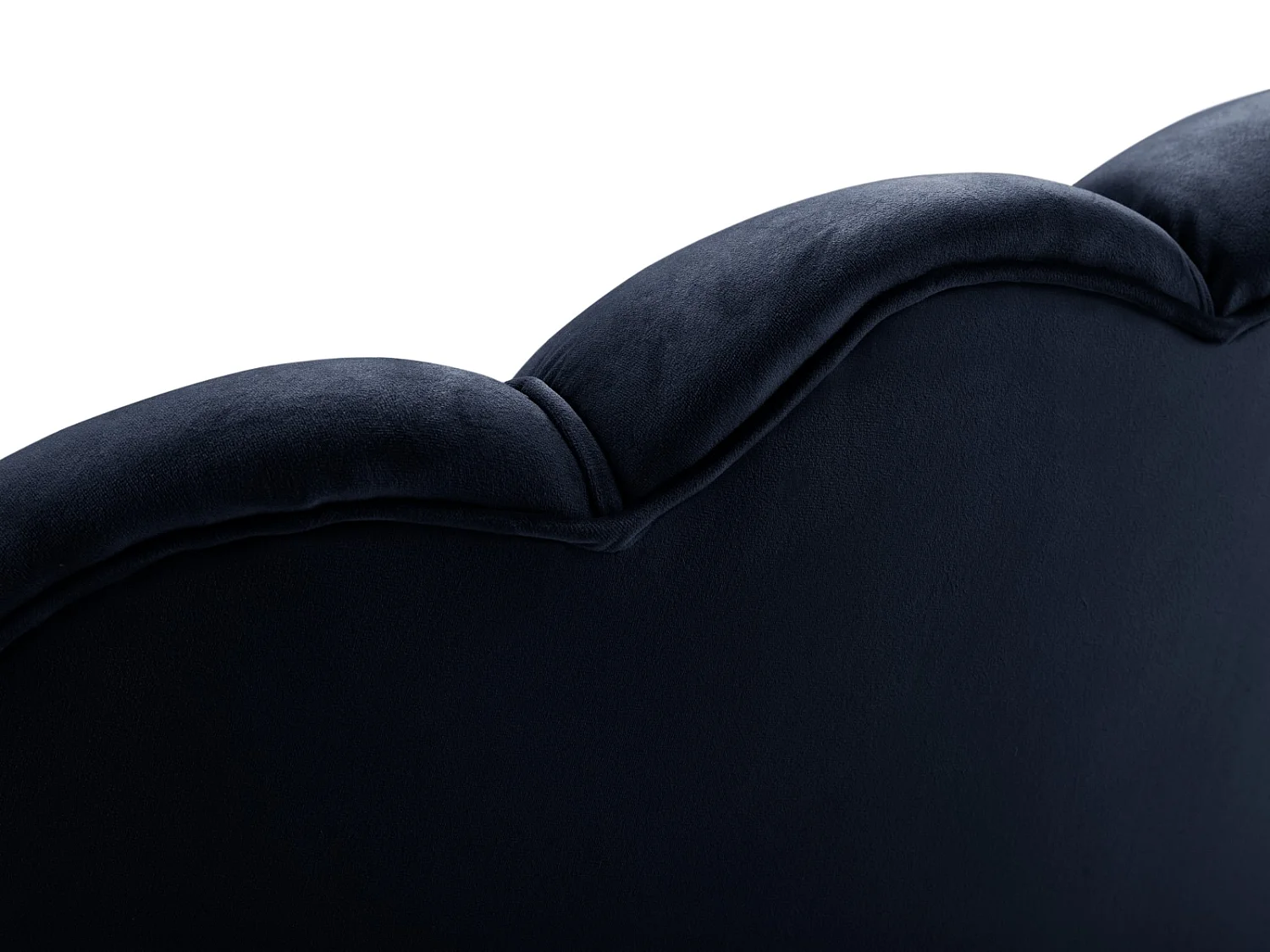 Cosmopolitan Design - Bank "Kingston" 3 zitplaatsen, Flueel, Donkerblauw - 224x95x85cm