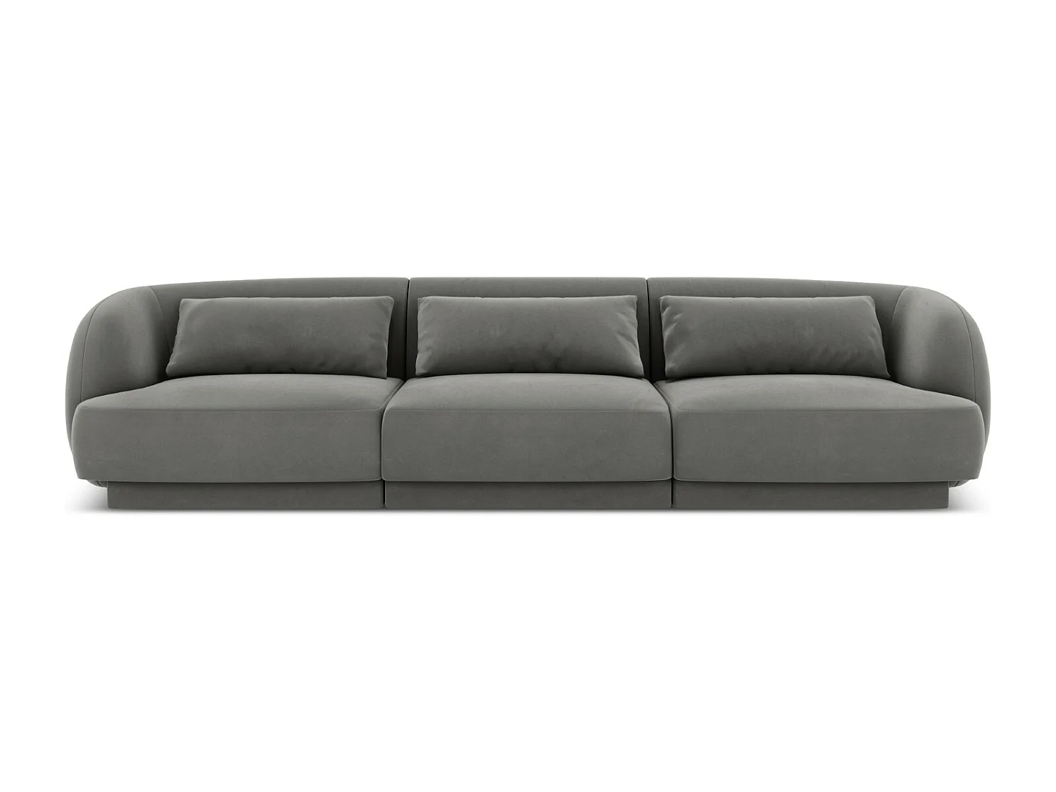 Cosmopolitan Design - Divano "Tulum" 3 posti in velluto grigio chiaro - 255x90x70cm