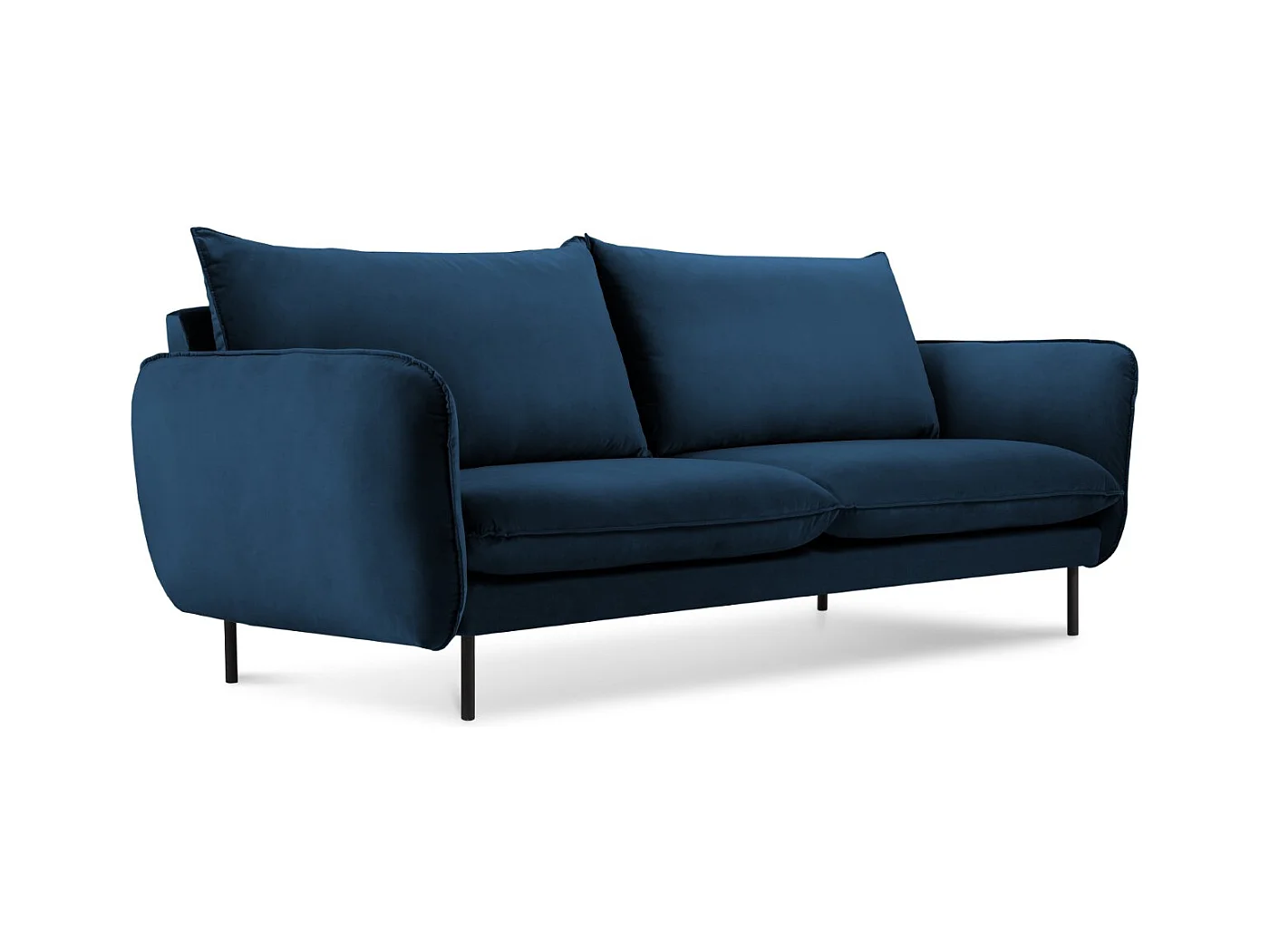 Cosmopolitan Design - Canapé "Vienna" 2 places en velours bleu roi - 160x92x95cm