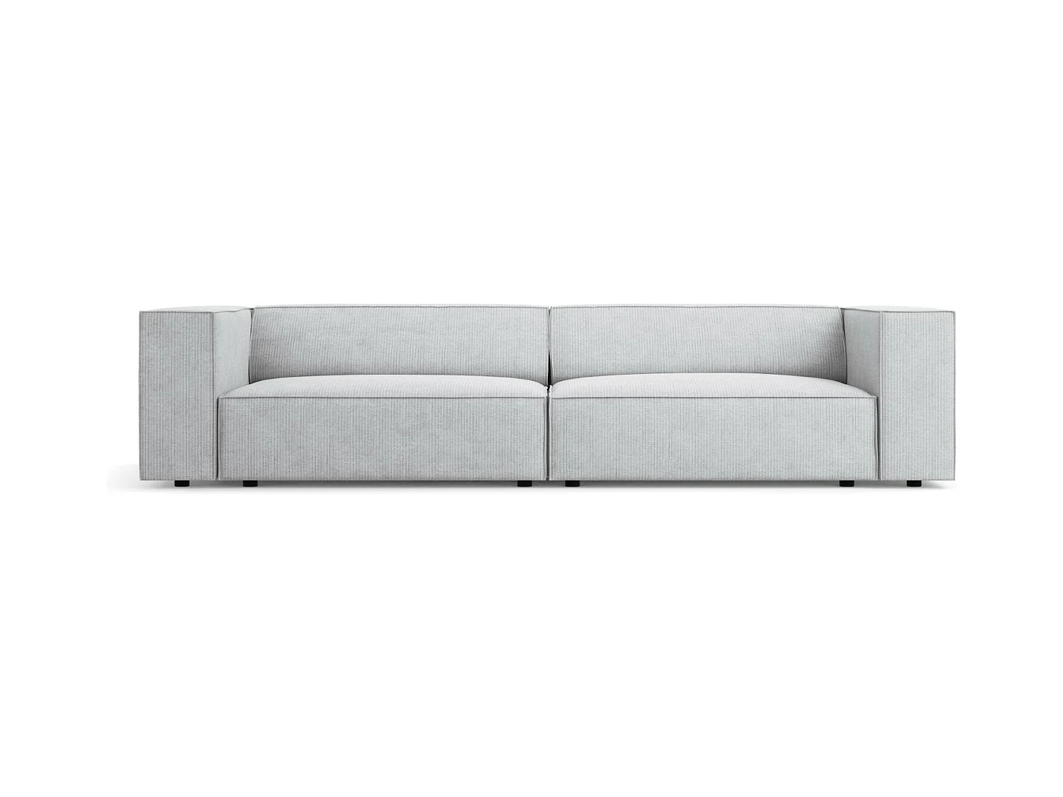Cosmopolitan Design - Canapé "Arendal" 4 places en chenille avec un effet côtelé gris clair - 244x102x70cm