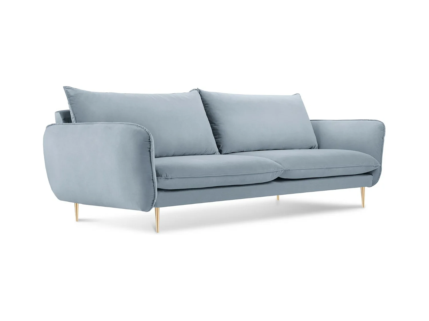 Cosmopolitan Design - Bank "Vienna" 3 zitplaatsen, Flueel, Lichtblauw - 200x92x95cm