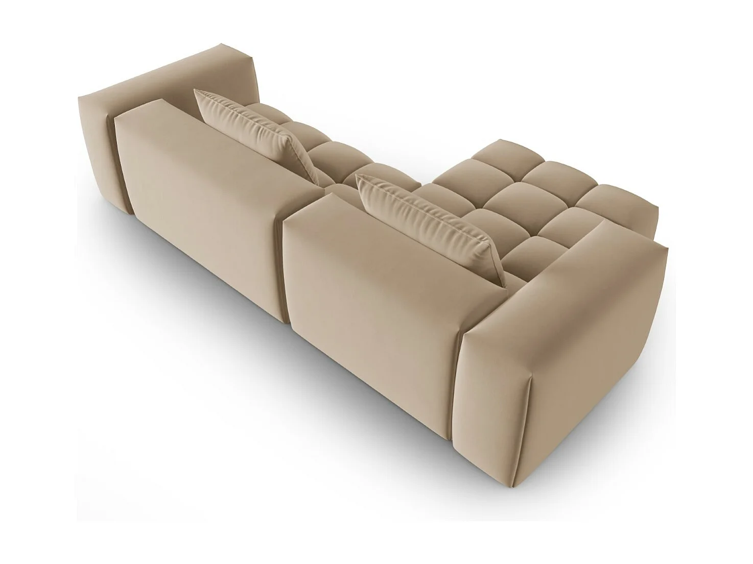 CXL by Christian Lacroix - Sofá modular de canto esquerdo "Lorella" 3 lugares em veludo areia - 260x145x70cm