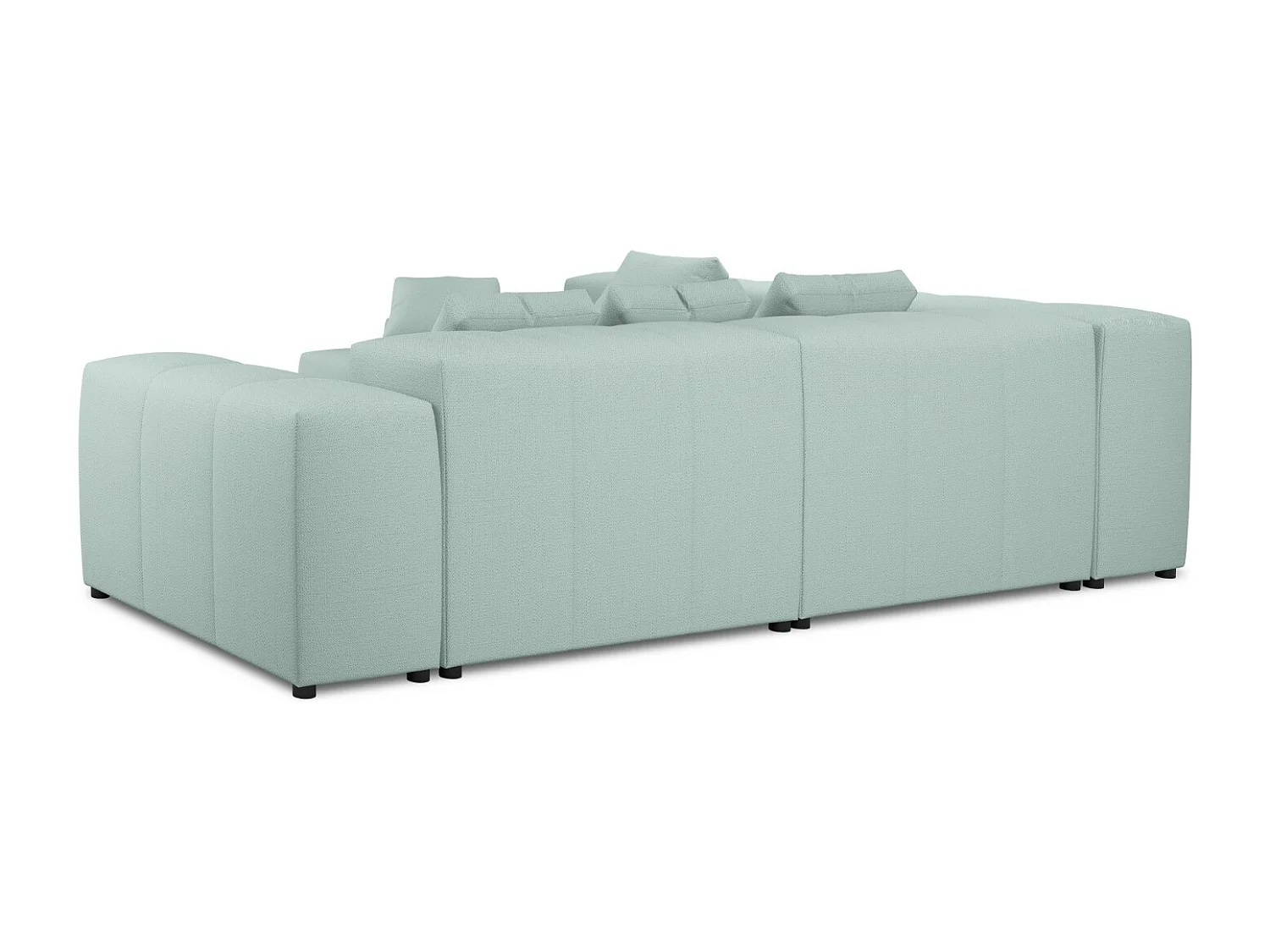 Cosmopolitan Design - Canapé d'angle symétrique modulable "Rome" 7 places en tissu structurel menthe - 320x320x75cm