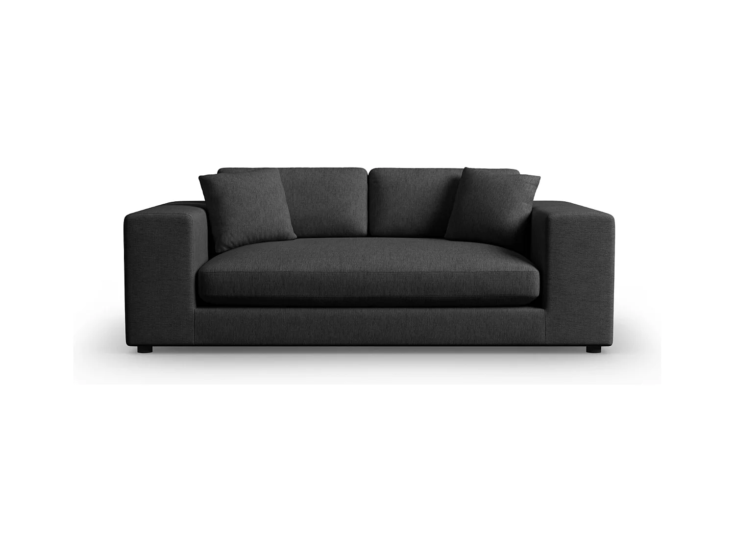 CXL by Christian Lacroix - Canapé "Tendance" 3 places en tissu structurel noir - 220x122x72cm