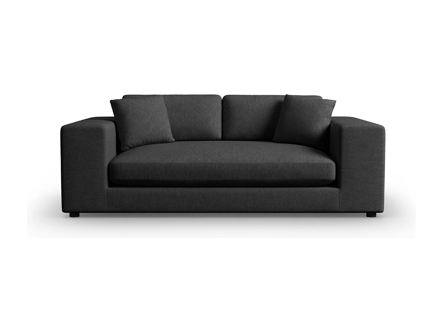 CXL by Christian Lacroix - Canapé "Tendance" 3 places en tissu structurel noir - 220x122x72cm