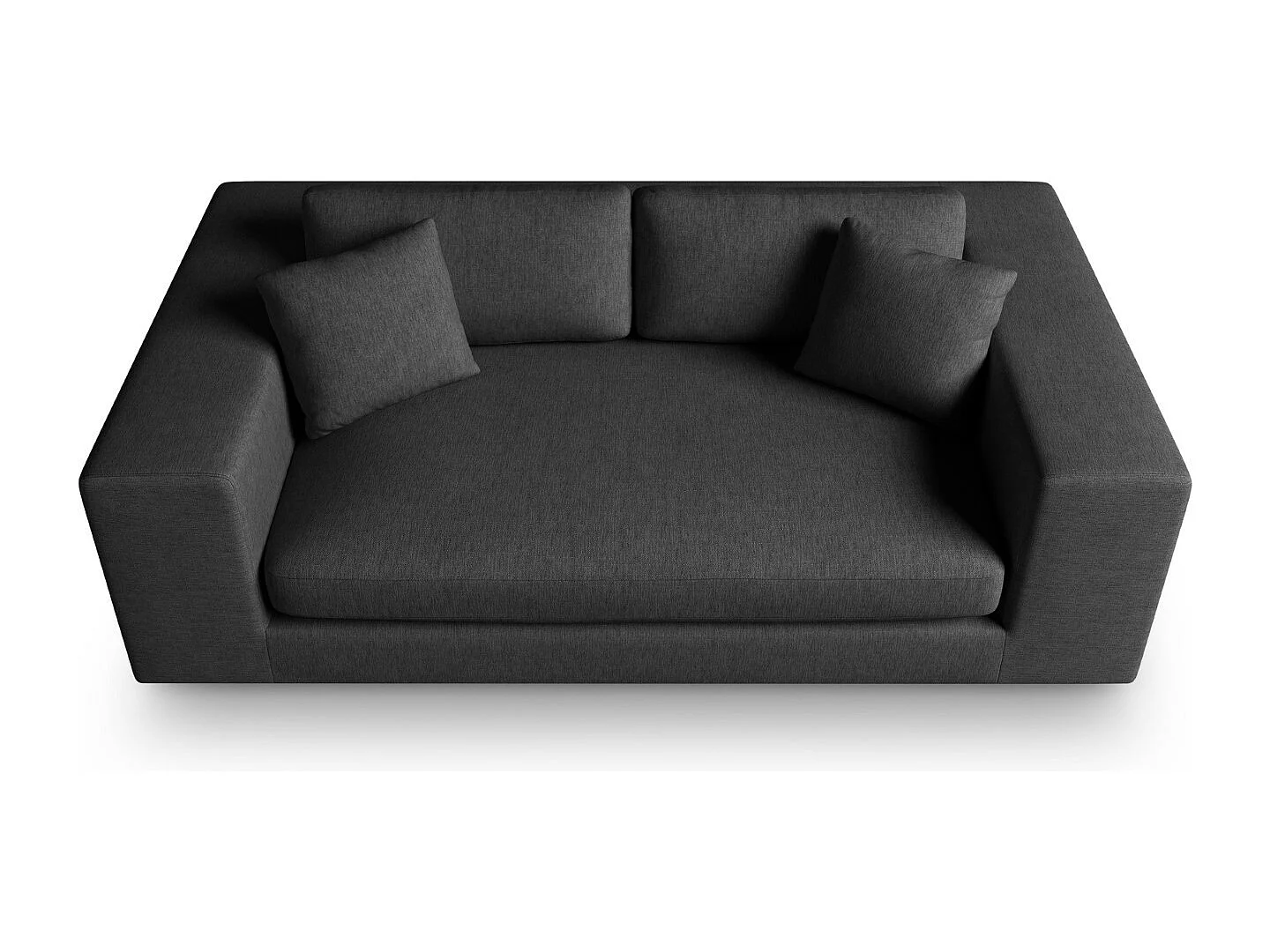 CXL by Christian Lacroix - Canapé "Tendance" 3 places en tissu structurel noir - 220x122x72cm