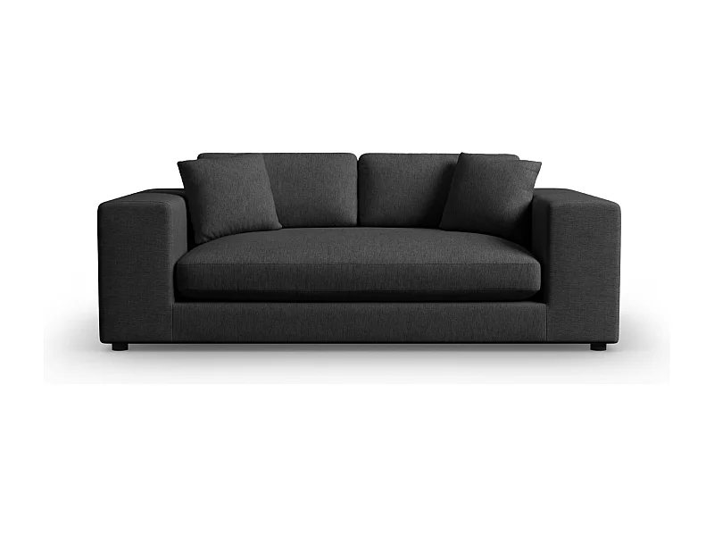 CXL by Christian Lacroix - Canapé "Tendance" 3 places en tissu structurel noir - 220x122x72cm