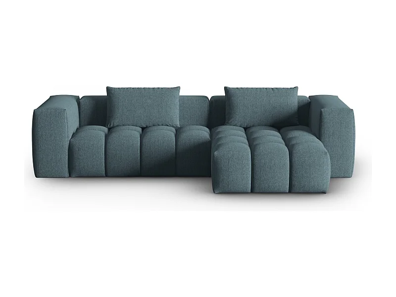 CXL by Christian Lacroix - Sofá esquinero modular derecho "Lorella" 3 plazas de tejido estructural azul claro - 260x145x70cm