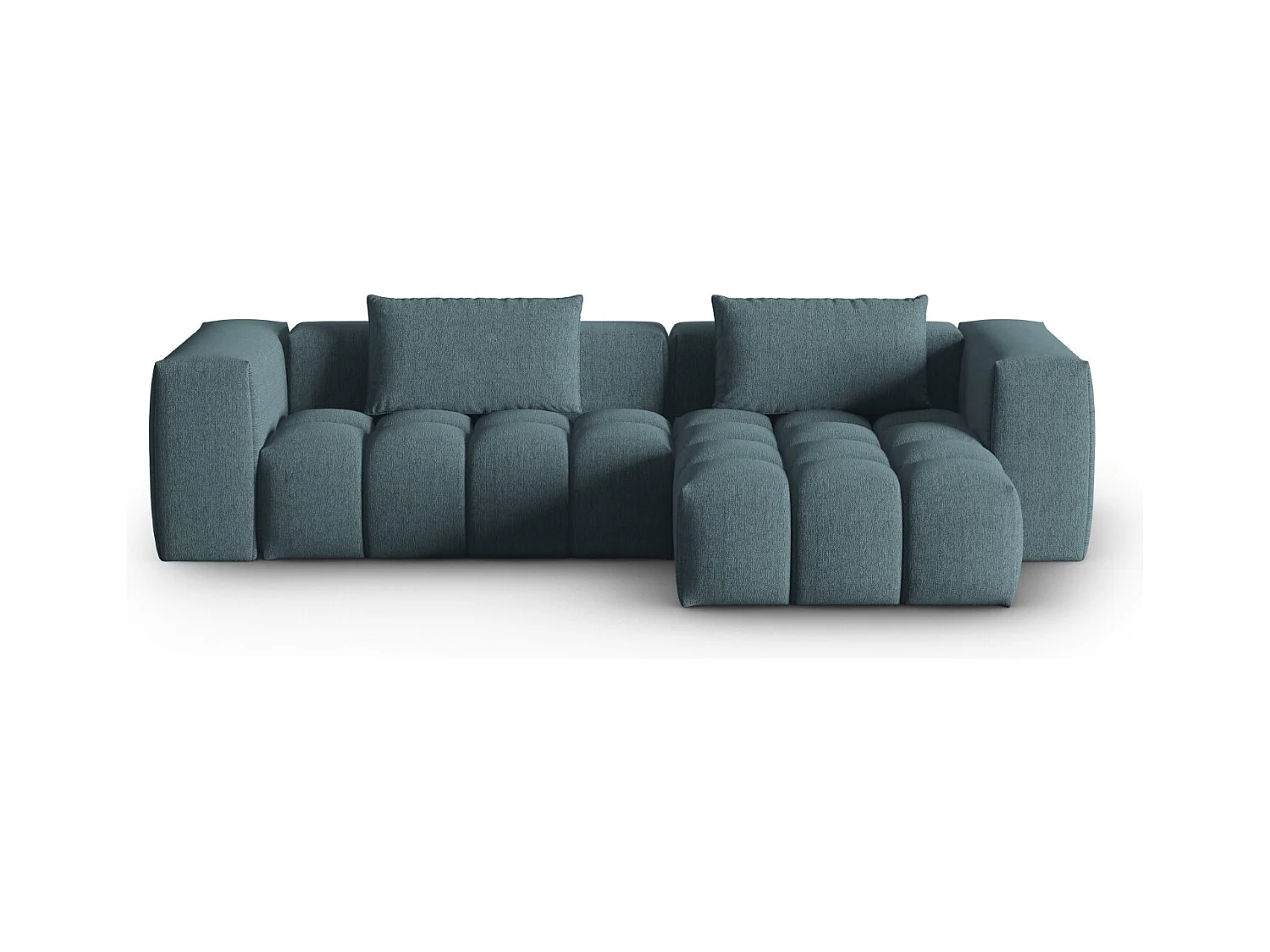 CXL by Christian Lacroix - Modulaire hoekbank rechts "Lorella" 3 zitplaatsen, Structurele stof, Lichtblauw - 260x145x70cm