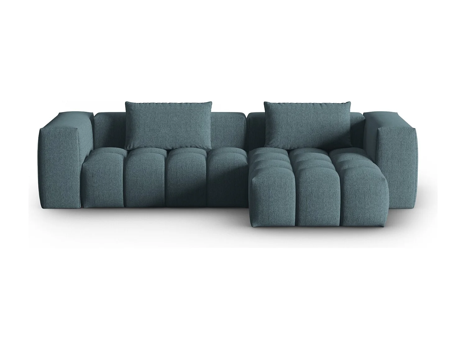 CXL by Christian Lacroix - Sofá modular de canto direito "Lorella" 3 lugares em tecido estrutural azul claro - 260x145x70cm