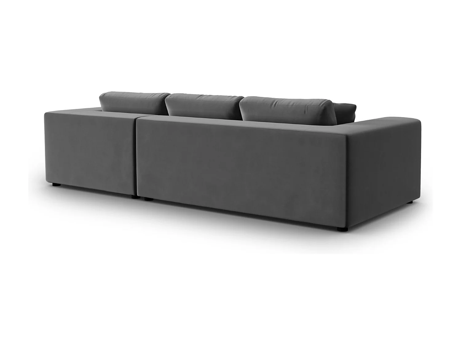 CXL by Christian Lacroix - 5-Sitzer Ecksofa rechts "Tendance" Sitzer aus Samt grau - 282x174x72cm