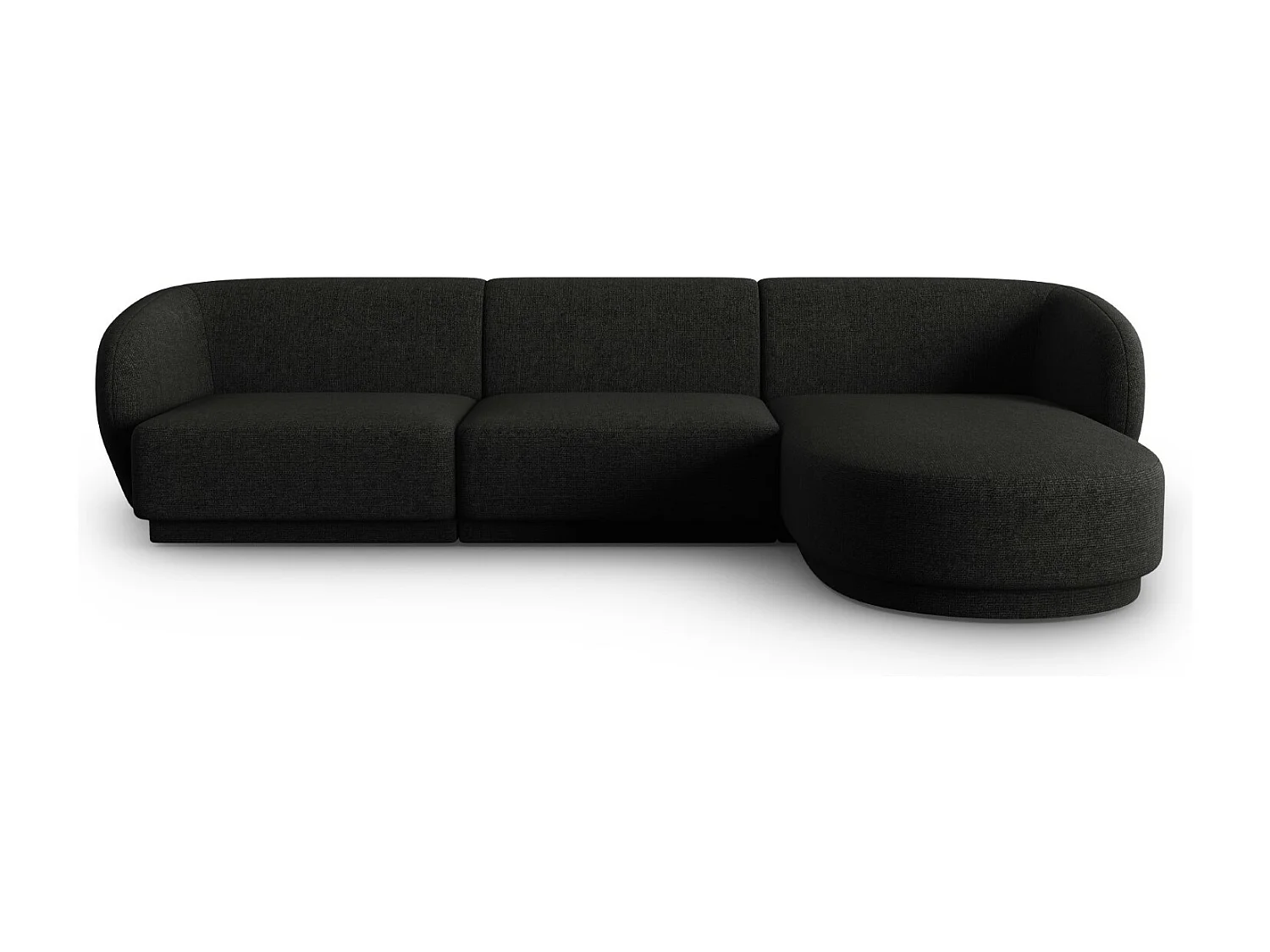 CXL by Christian Lacroix - Modulaire hoekbank rechts "Lionel" 4 zitplaatsen, Chenille, Zwarte melange - 266x155x74cm