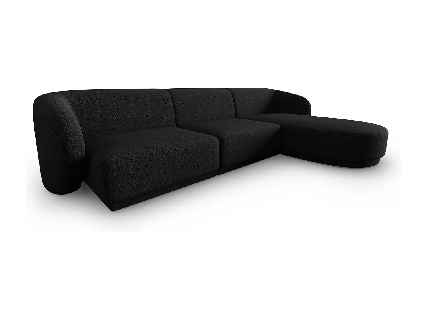 CXL by Christian Lacroix - Modulaire hoekbank rechts "Lionel" 4 zitplaatsen, Chenille, Zwarte melange - 266x155x74cm