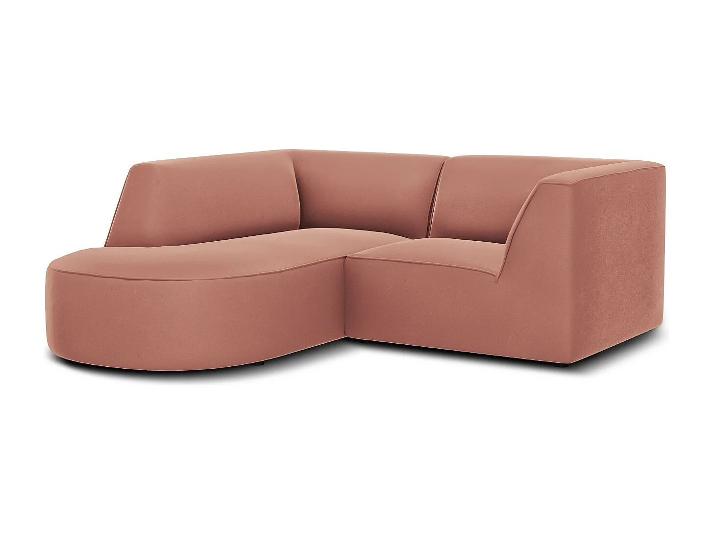 CXL by Christian Lacroix - Sofá esquinero izquierdo "Charles" 3 plazas de terciopelo rosa - 186x180x69cm