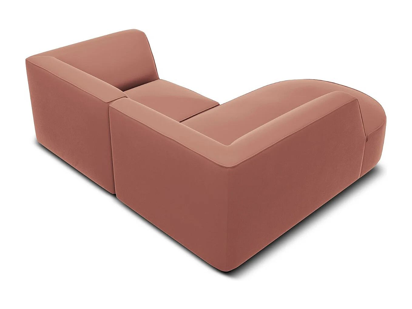 CXL by Christian Lacroix - Sofá esquinero izquierdo "Charles" 3 plazas de terciopelo rosa - 186x180x69cm