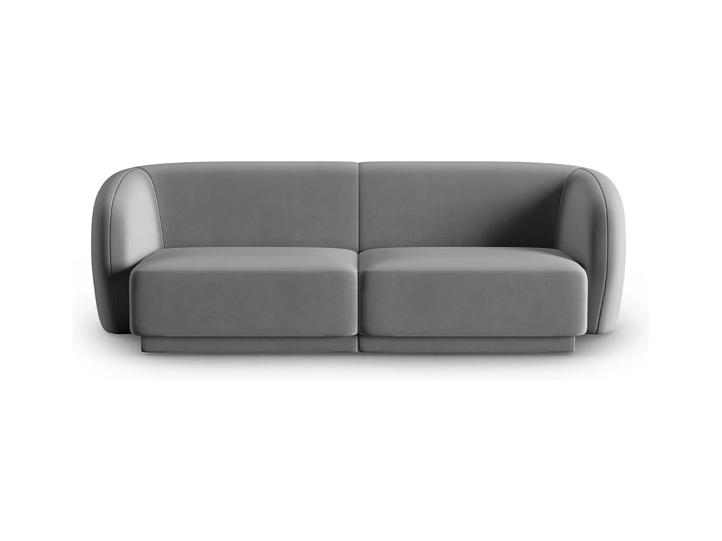 CXL by Christian Lacroix - Canapé modulable "Lionel" 2 places en velours gris - 188x93x74cm