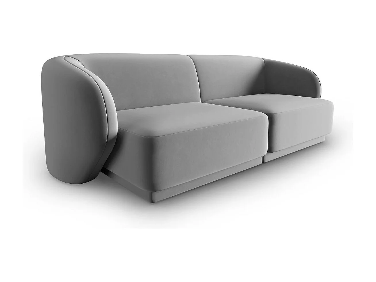 CXL by Christian Lacroix - Divano modulare "Lionel" 2 posti in velluto grigio - 188x93x74cm