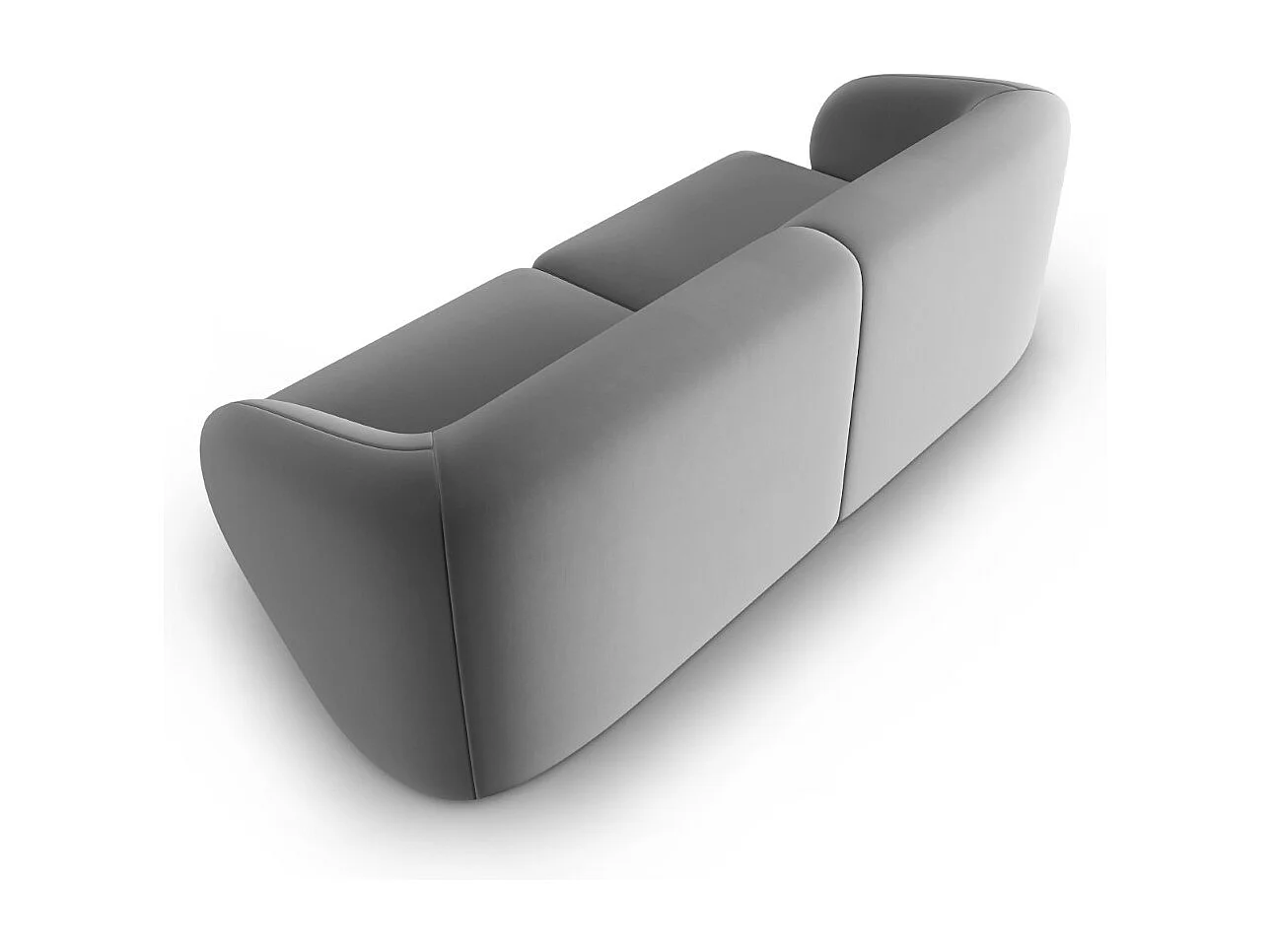 CXL by Christian Lacroix - Divano modulare "Lionel" 2 posti in velluto grigio - 188x93x74cm