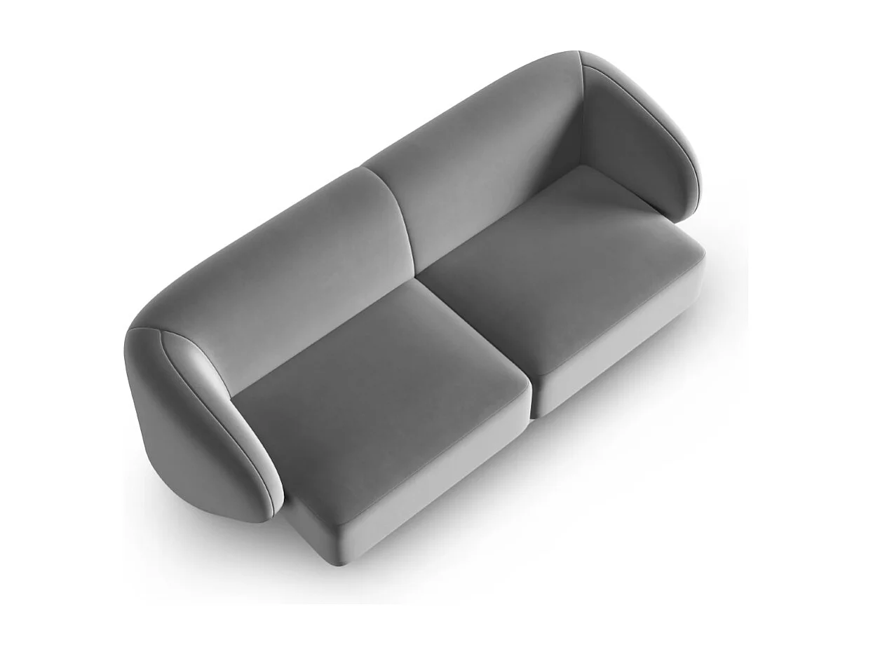 CXL by Christian Lacroix - Divano modulare "Lionel" 2 posti in velluto grigio - 188x93x74cm