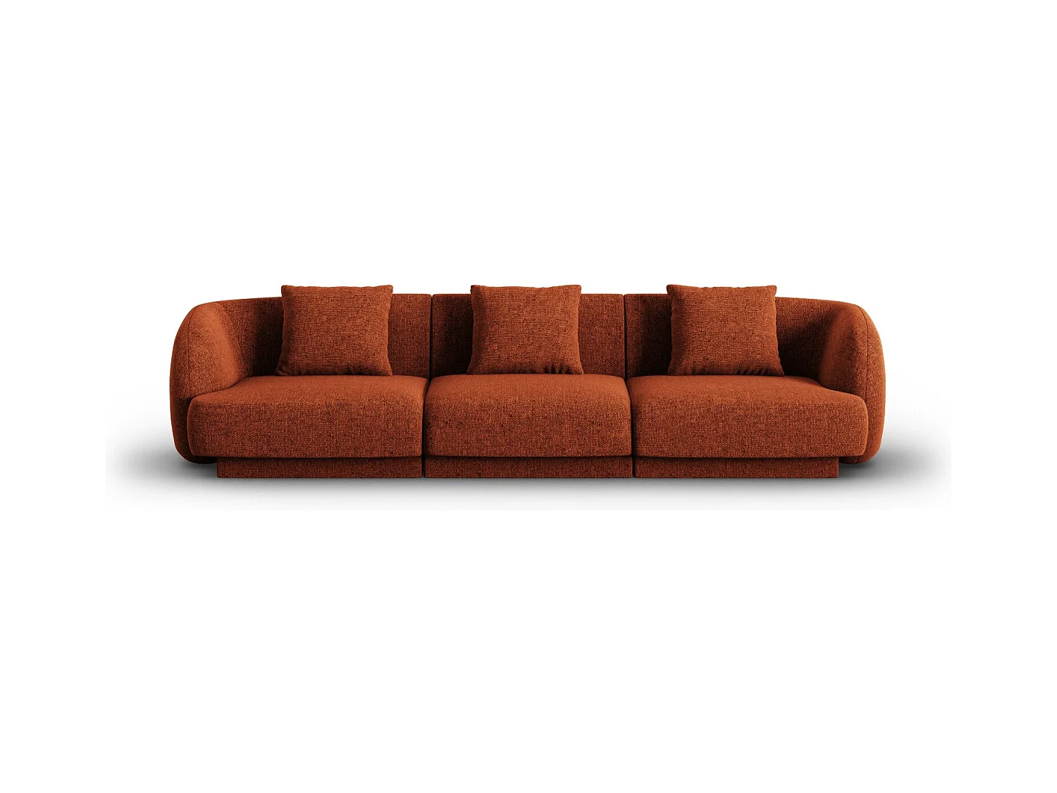 Cosmopolitan Design - Canapé "Tulum" 3 places en chenille terracotta - 255x90x70cm