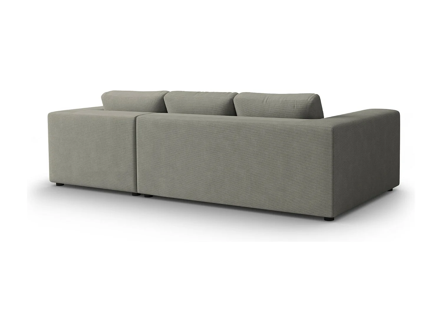 CXL by Christian Lacroix - 5-Sitzer Ecksofa rechts "Tendance" Sitzer aus Cord hellgrau - 282x174x72cm