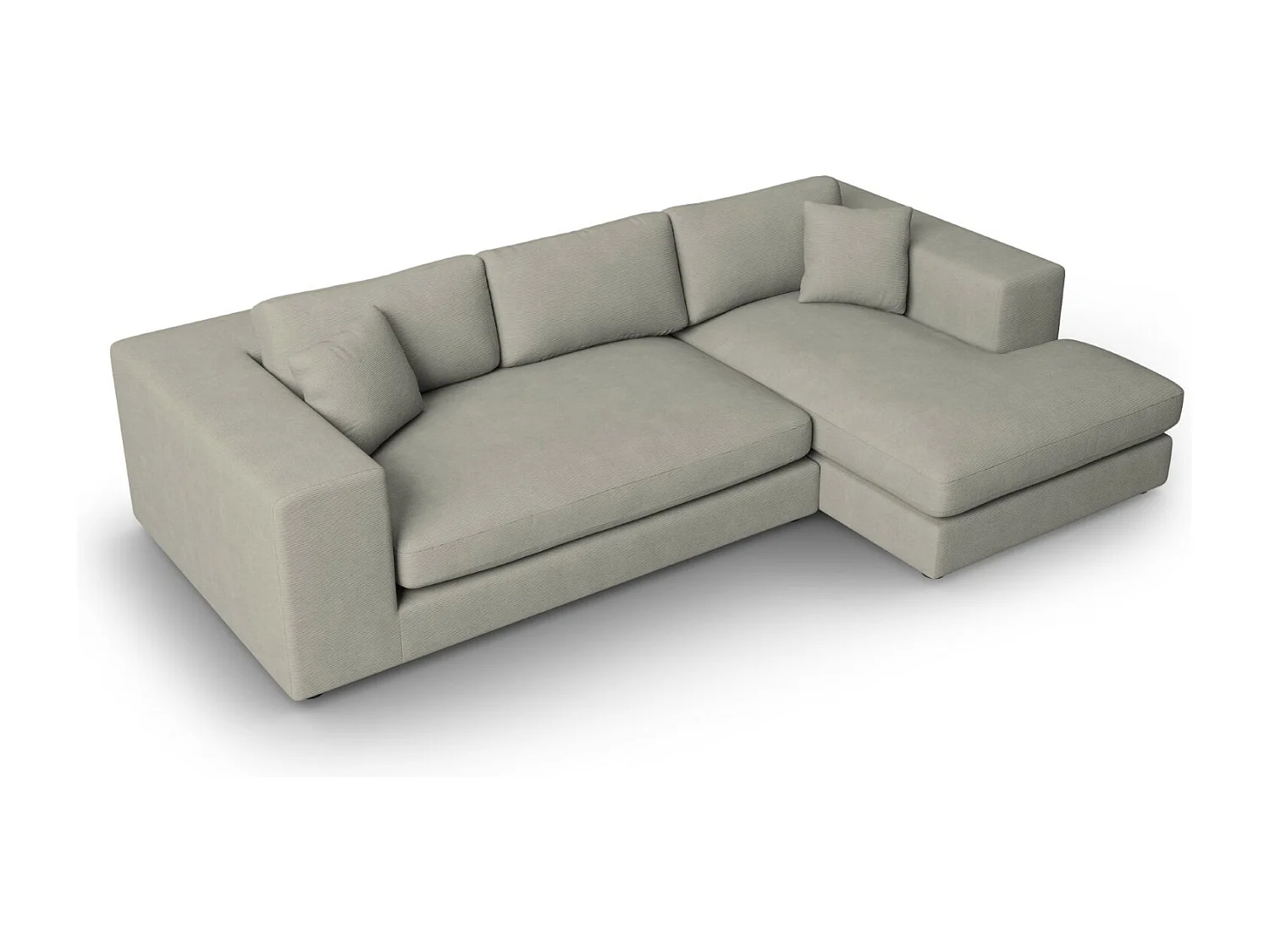 CXL by Christian Lacroix - 5-Sitzer Ecksofa rechts "Tendance" Sitzer aus Cord hellgrau - 282x174x72cm