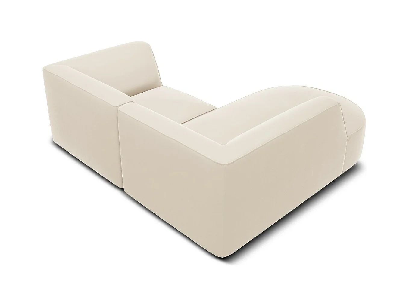 CXL by Christian Lacroix - Canapé d'angle gauche "Charles" 3 places en velours beige - 186x180x69cm