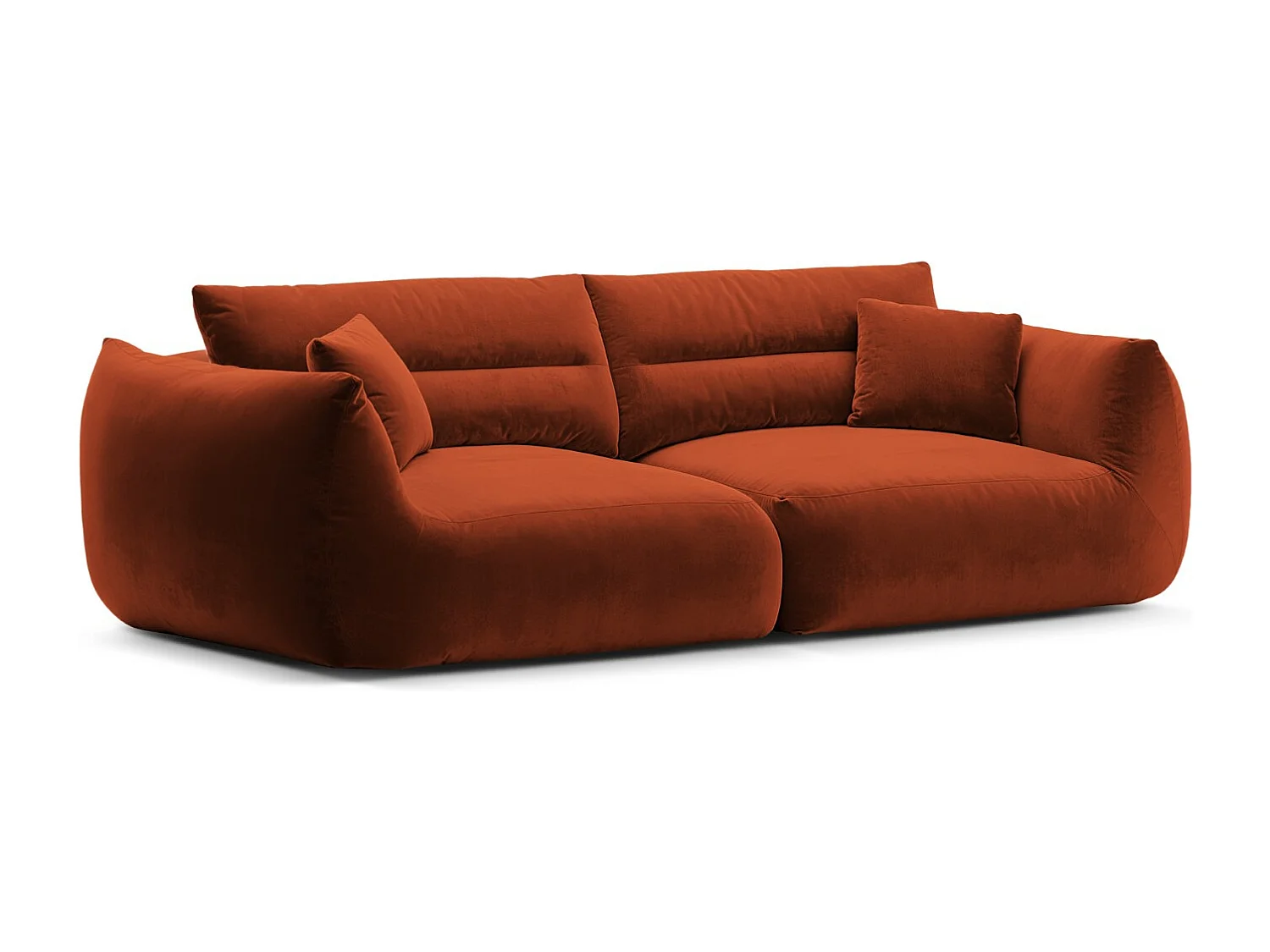 CXL by Christian Lacroix - Canapé modulable "Maurie" 4 places en velours auburn - 264x107x90cm