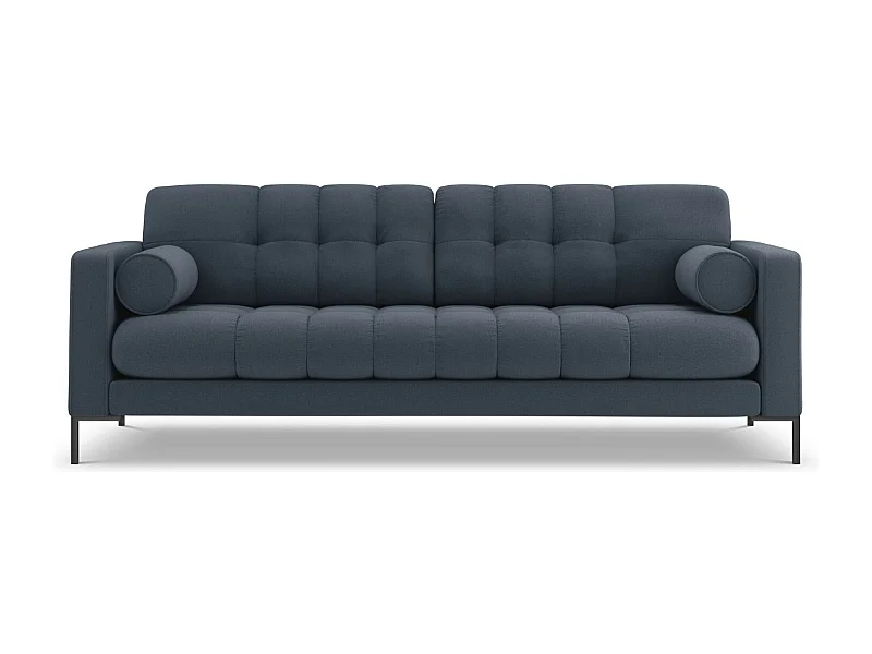 Cosmopolitan Design - Canapé "Bali" 4 places en tissu structurel bleu foncé - 217x92x75cm