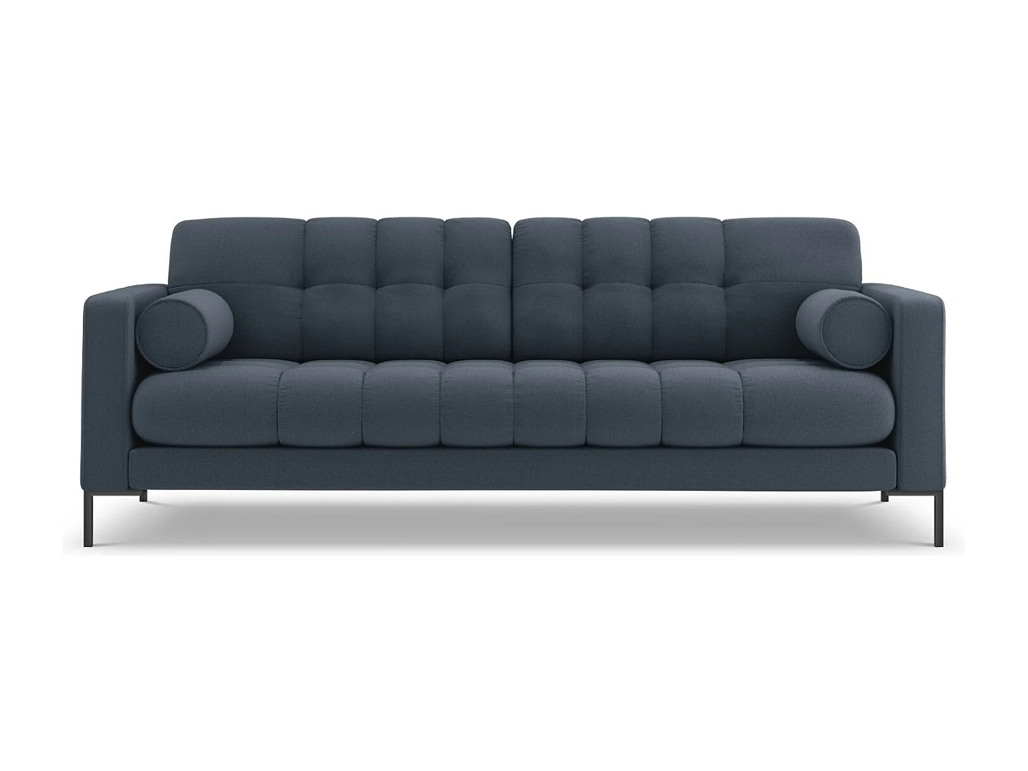 Cosmopolitan Design - Bank "Bali" 4 zitplaatsen, Structurele stof, Donkerblauw - 217x92x75cm