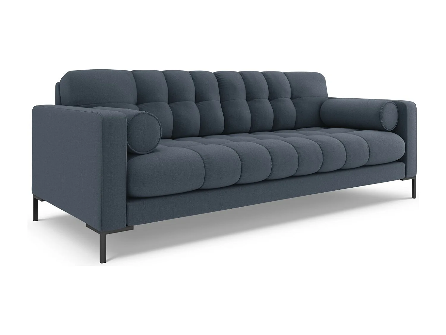 Cosmopolitan Design - Bank "Bali" 4 zitplaatsen, Structurele stof, Donkerblauw - 217x92x75cm