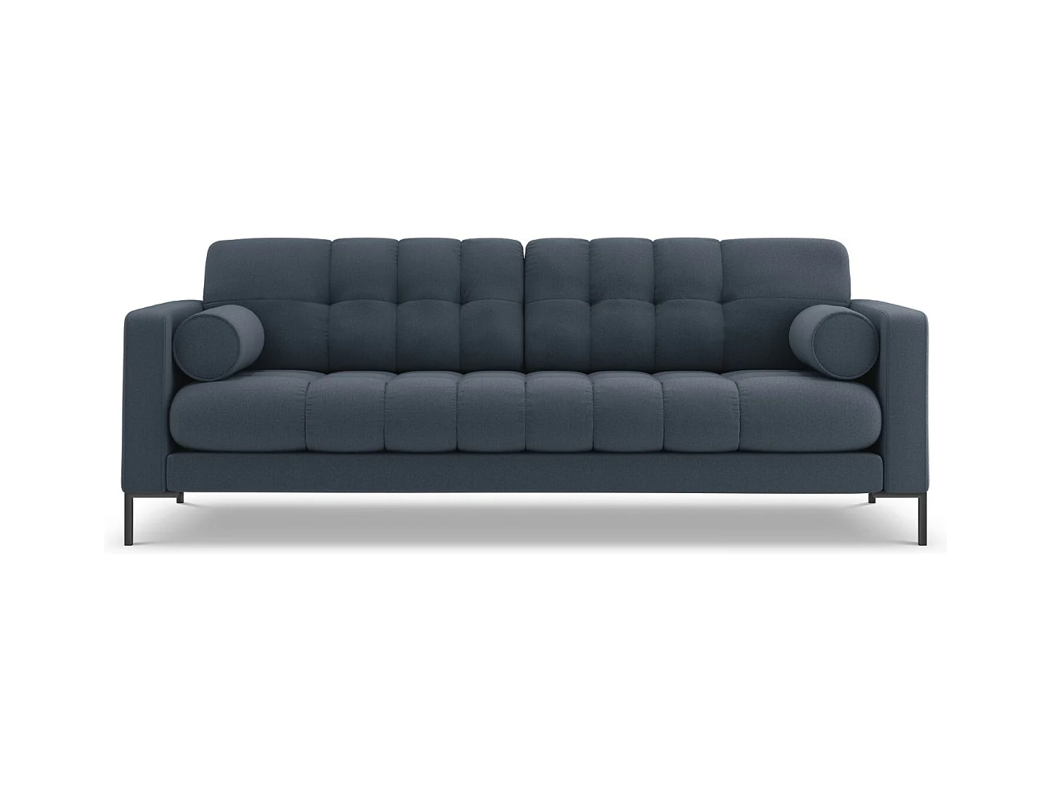 Cosmopolitan Design - Bank "Bali" 4 zitplaatsen, Structurele stof, Donkerblauw - 217x92x75cm