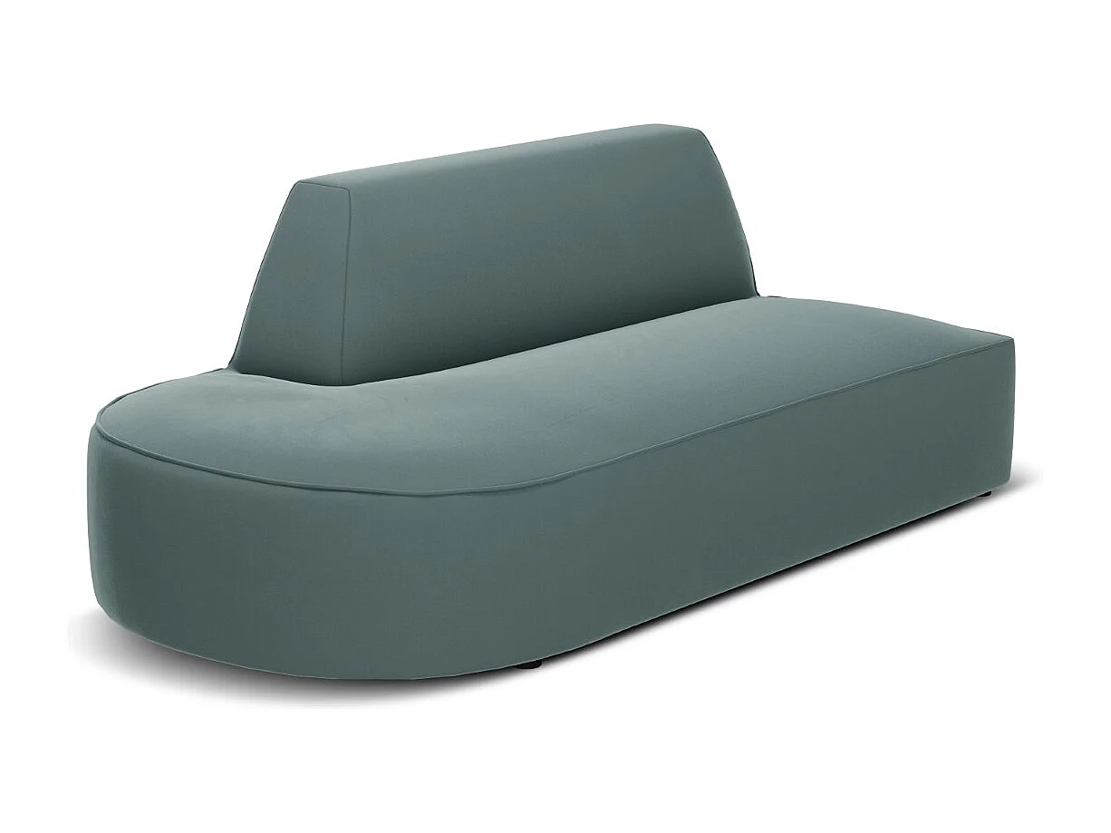 CXL by Christian Lacroix - Sofá modular virado para a esquerda "Charles" 2 lugares em veludo hortelã - 181x93x69cm