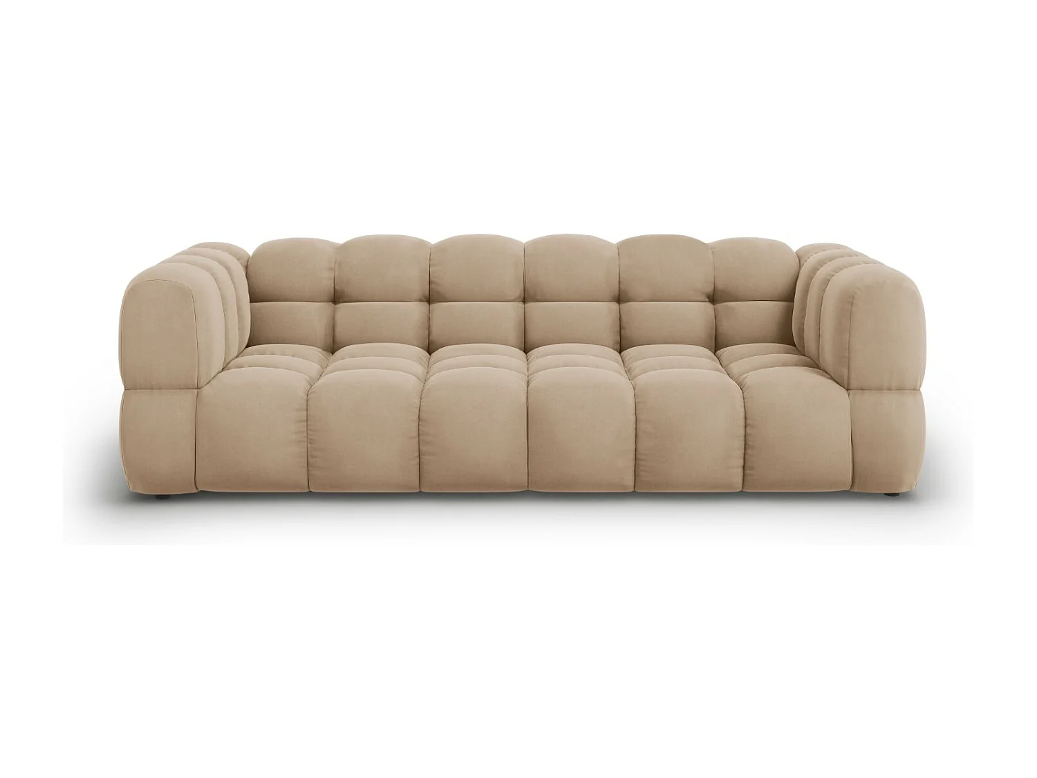 Cosmopolitan Design - Sofá modular "Sky" 4 plazas de terciopelo arena - 244x102x75cm