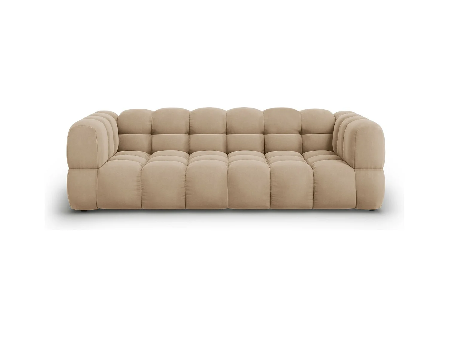 Cosmopolitan Design - Modulaire bank "Sky" 4 zitplaatsen, Flueel, Zand - 244x102x75cm