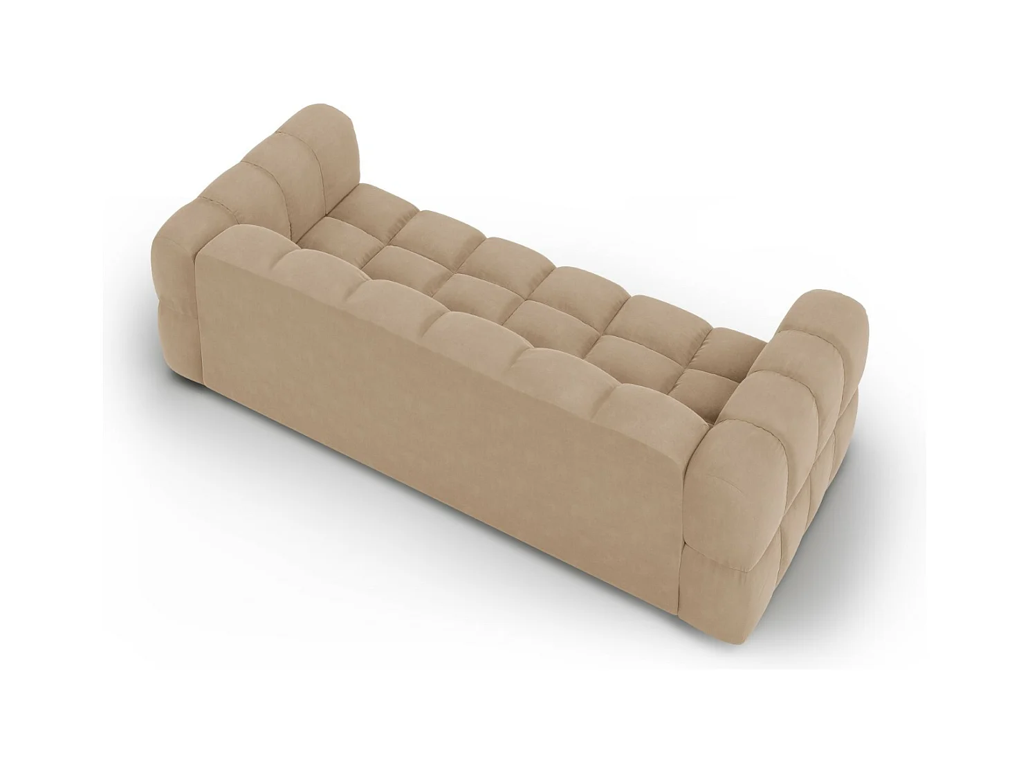 Cosmopolitan Design - Canapé modulable "Sky" 4 places en velours le sable - 244x102x75cm