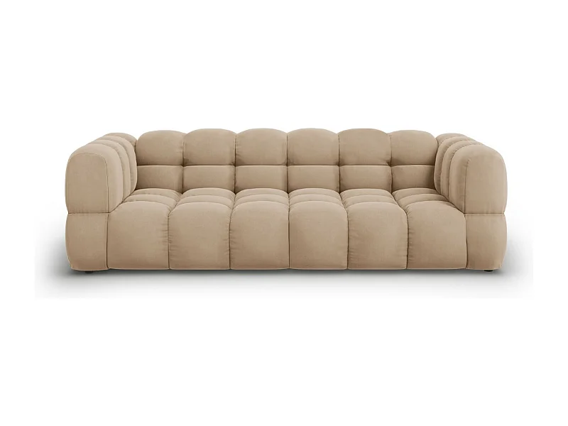 Cosmopolitan Design - Sofá modular "Sky" 4 lugares em veludo areia - 244x102x75cm