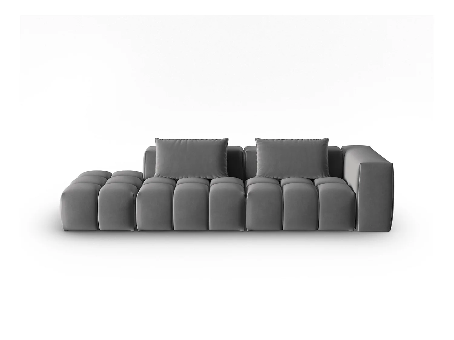CXL by Christian Lacroix - Canapé modulable gauche "Lorella" 3 places en velours ciment - 265x85x70cm