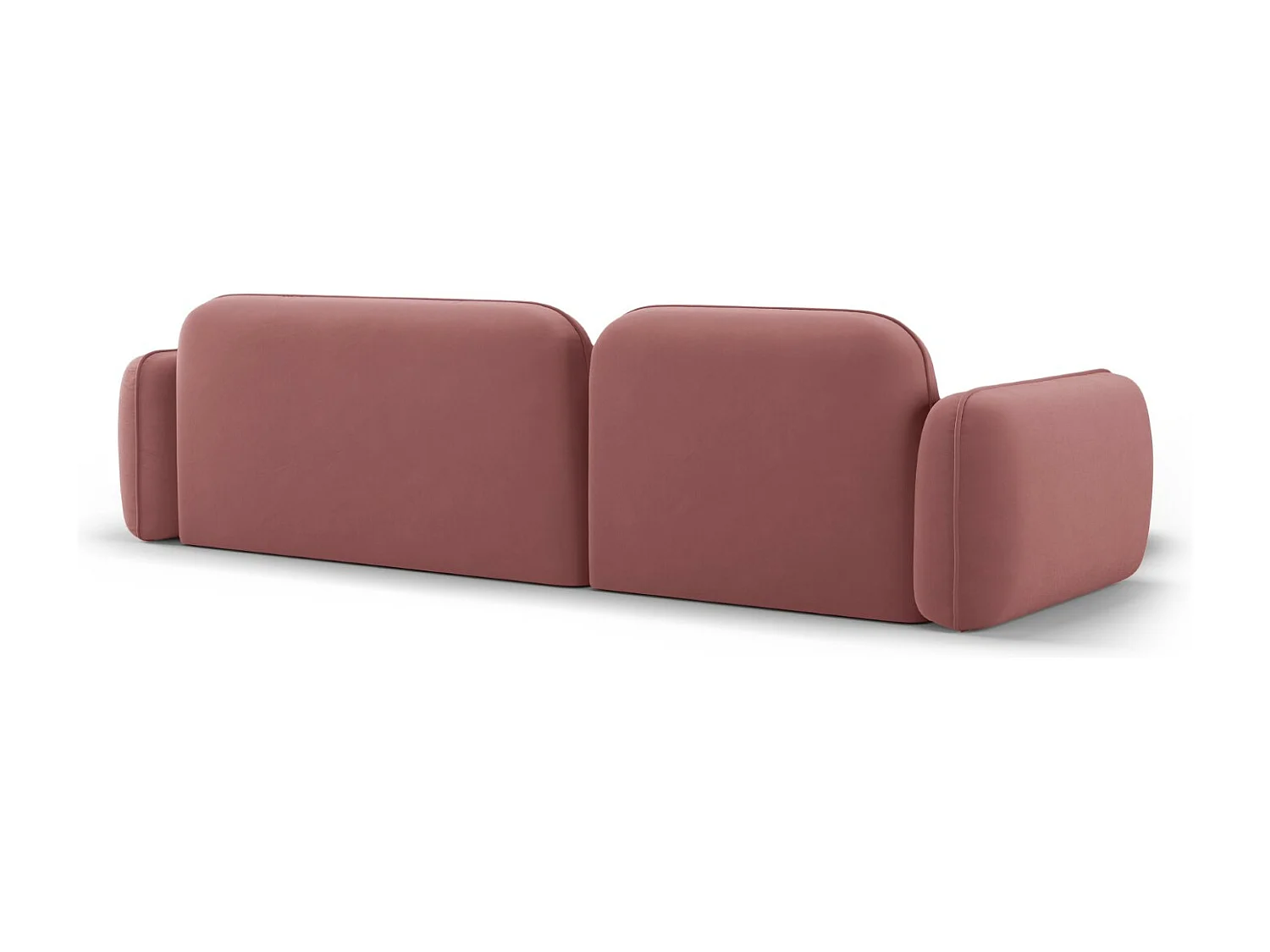 CXL by Christian Lacroix - Modulaire hoekbank links "Lucien" 4 zitplaatsen, Flueel, Zalm - 275x165x70cm