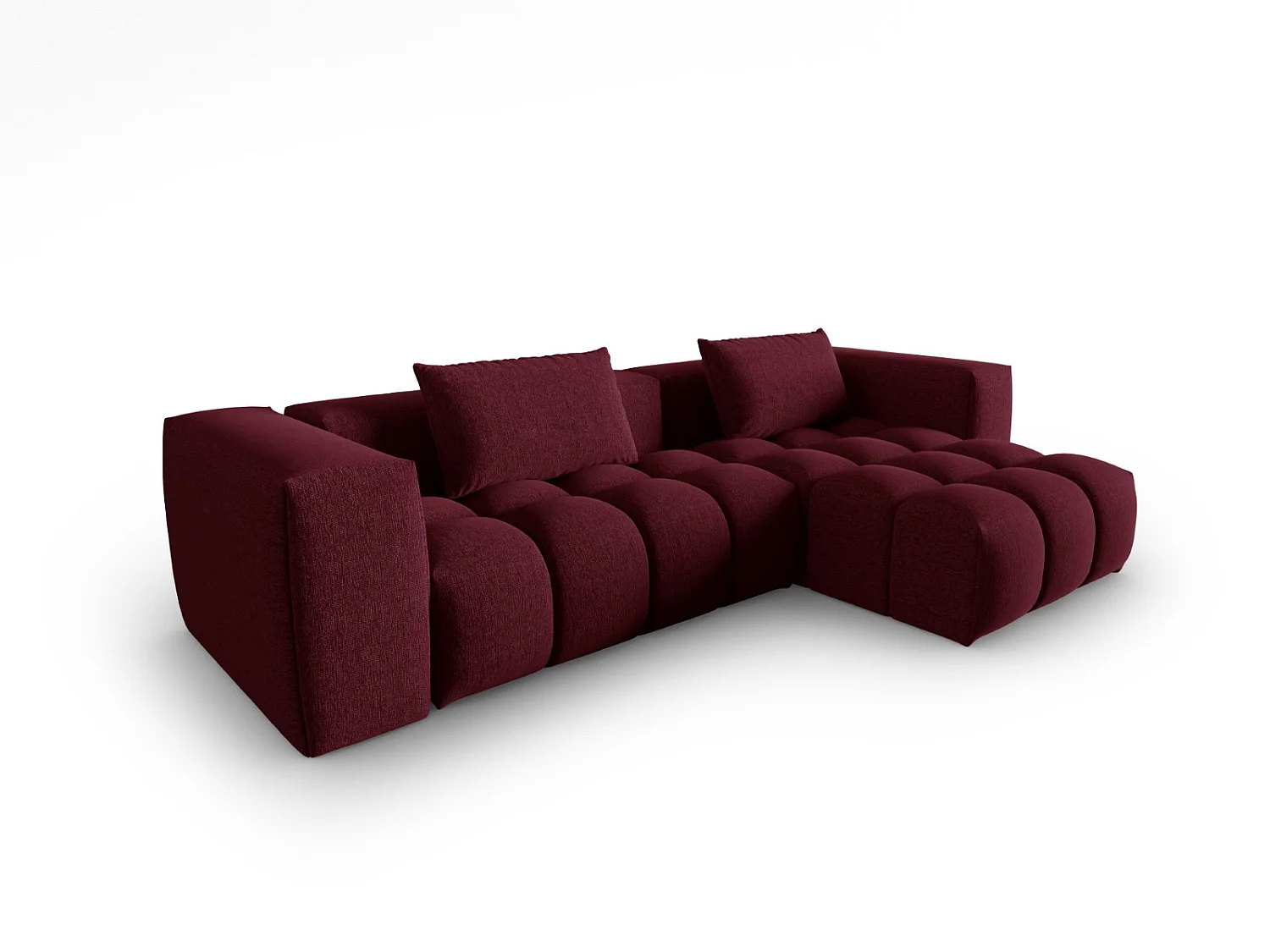 CXL by Christian Lacroix - 3-Sitzer modulares Ecksofa rechts "Lorella" Sitzer aus strukturiertem Stoff burgundfarben - 260x145x70cm