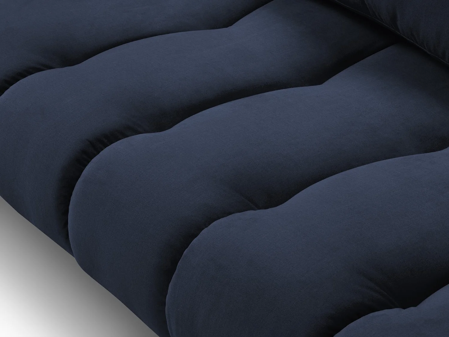 Cosmopolitan Design - Sofá esquinero derecho "Hastings" 5 plazas de terciopelo azul regio - 301x216x75cm