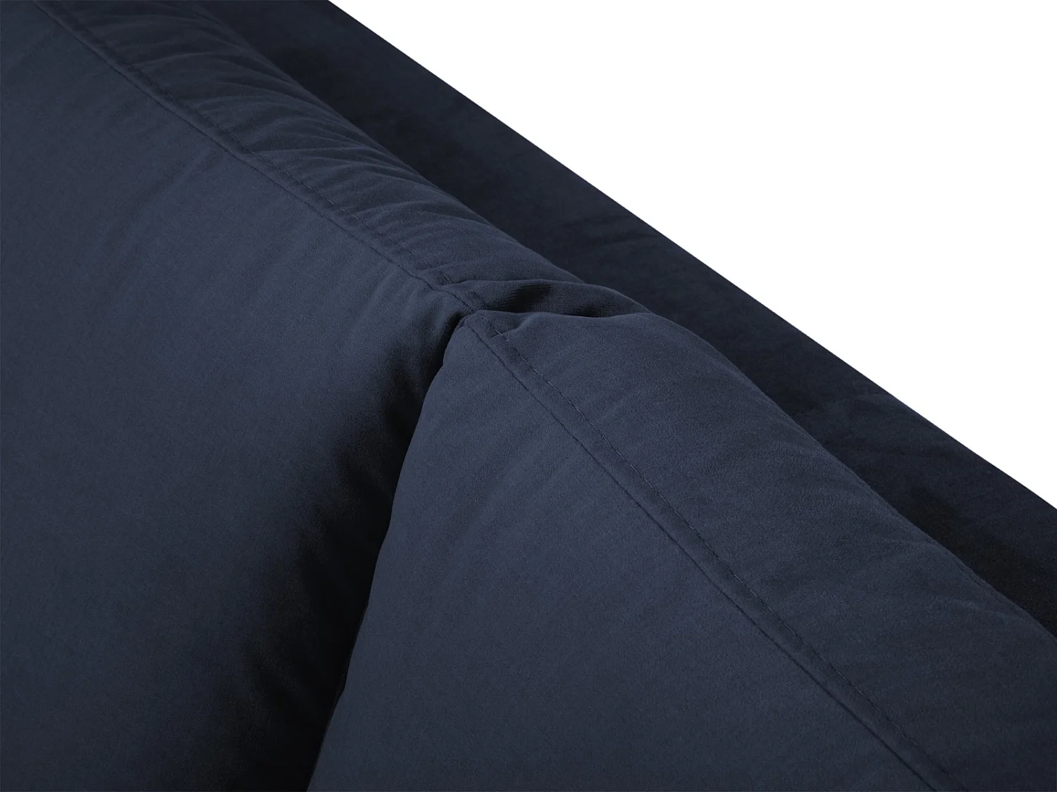 Cosmopolitan Design - Sofá de canto direito "Hastings" 5 lugares em veludo azul real - 301x216x75cm