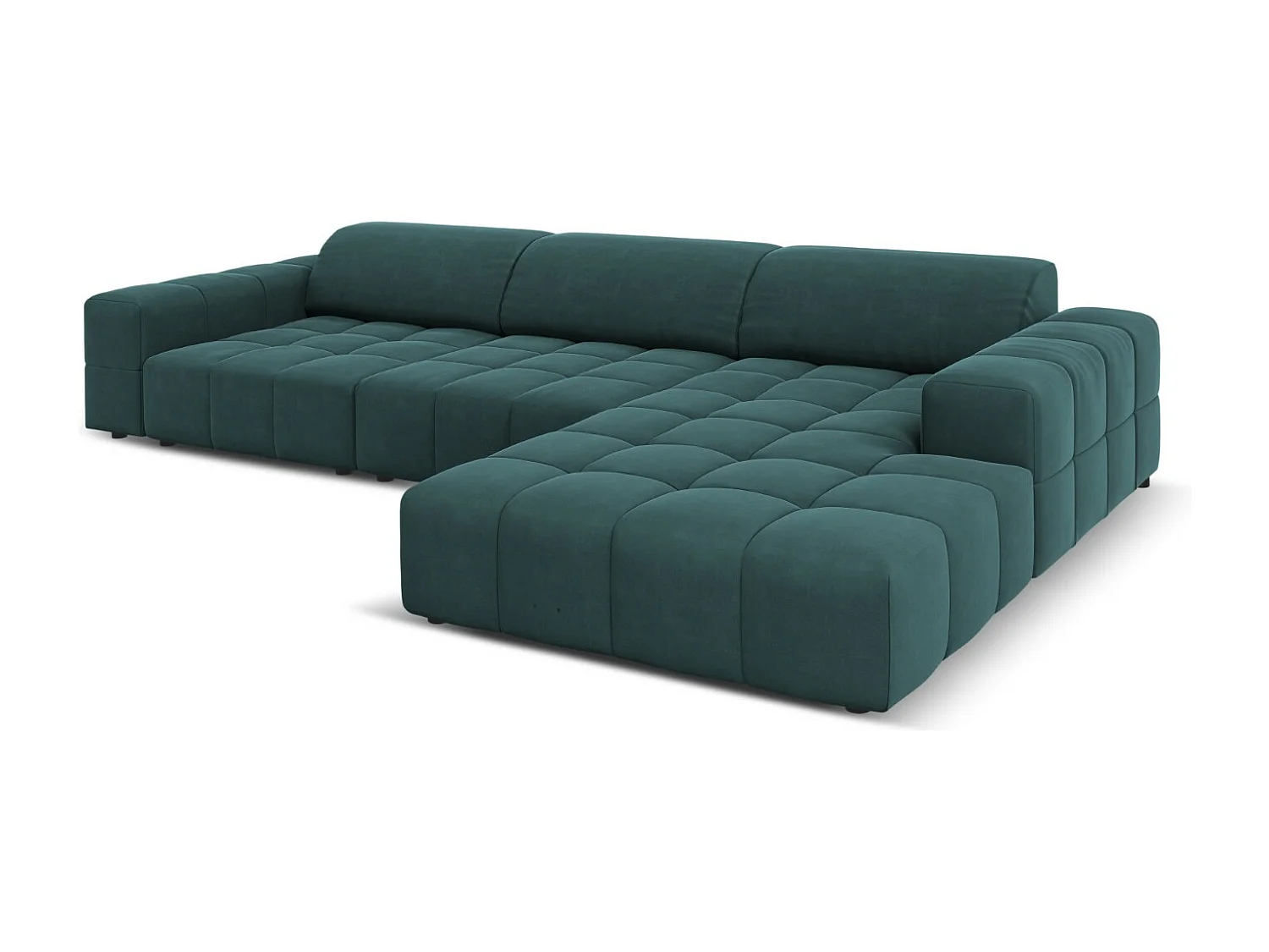 CXL by Christian Lacroix - Rechter hoekbank "Luc" 4 zitplaatsen, Flueel, Olie - 284x166x70cm