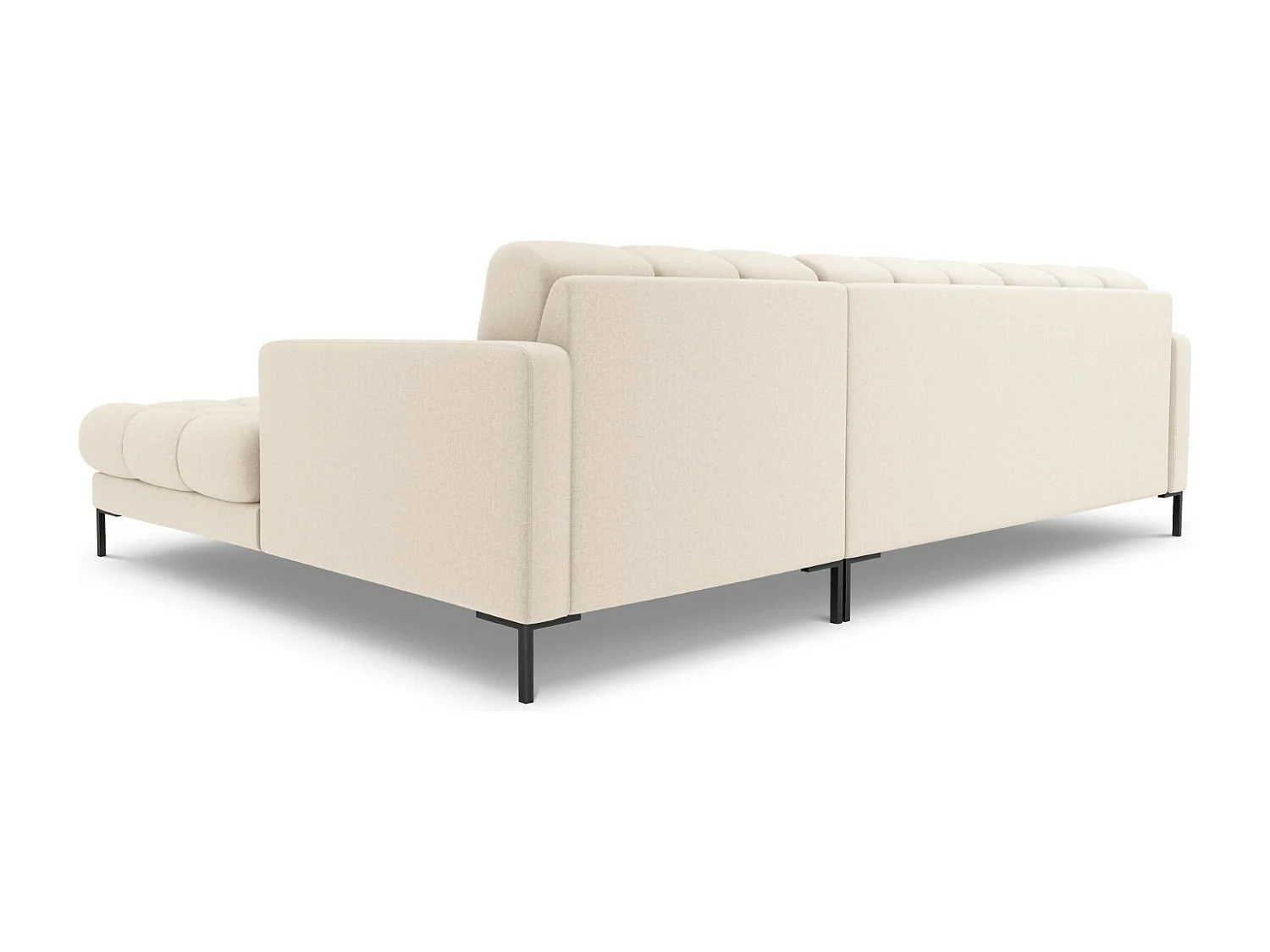 Cosmopolitan Design - 5-Sitzer Ecksofa rechts "Bali" aus strukturiertem Stoff leichtes beige - 293x185x75cm
