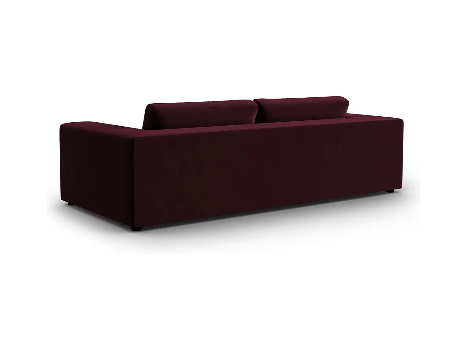 CXL by Christian Lacroix - Canapé "Tendance" 4 places en velours rouge foncé - 262x122x72cm