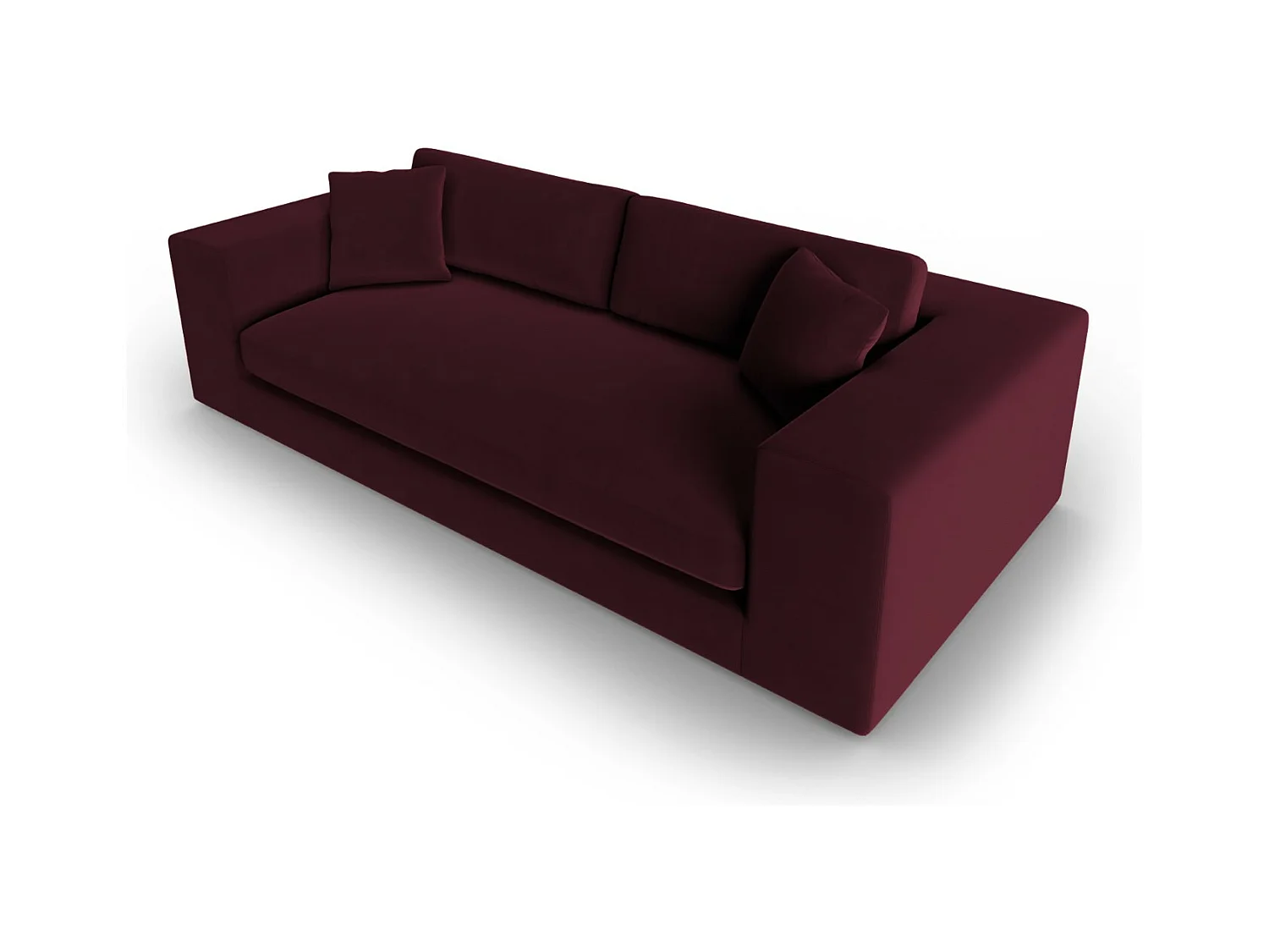 CXL by Christian Lacroix - Canapé "Tendance" 4 places en velours rouge foncé - 262x122x72cm