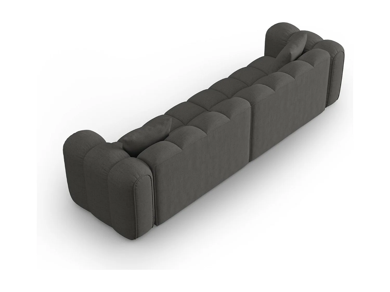 CXL by Christian Lacroix - Modulaire bank "Clotilde" 4 zitplaatsen, Structurele stof, Grijs - 298x94x70cm